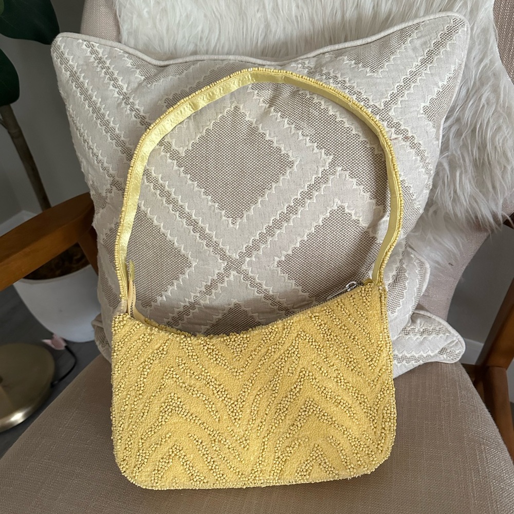 Elegant Yellow Beaded Women's Bag